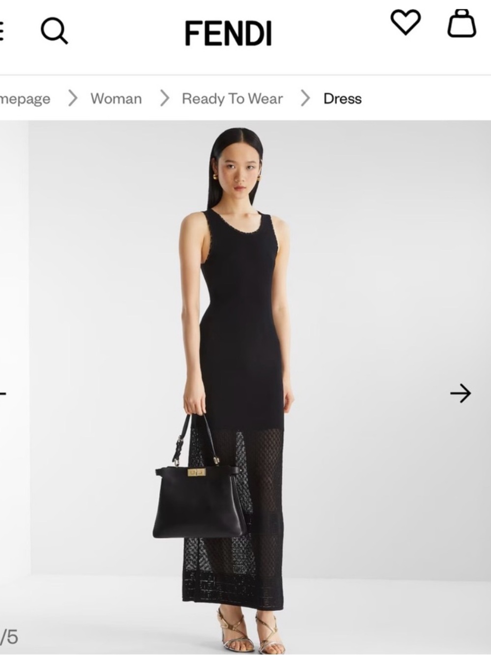 Fendi FF Black Crochet Dress